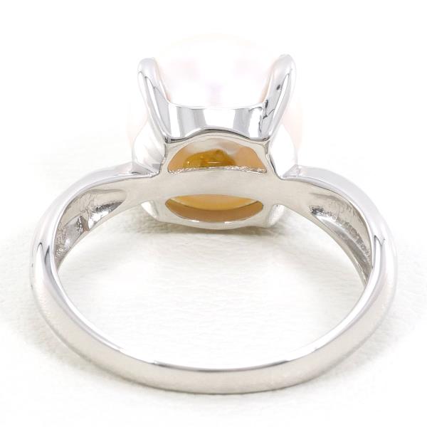 PT900 Platinum Pearl Ring 7 in Pristine Condition