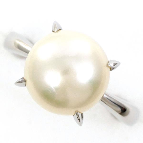 PT900 Platinum Pearl Ring 11号 in Excellent Condition