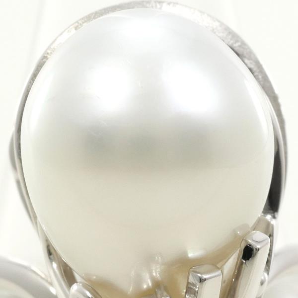 PT900 Platinum Ring with South Sea Pearl and Diamond