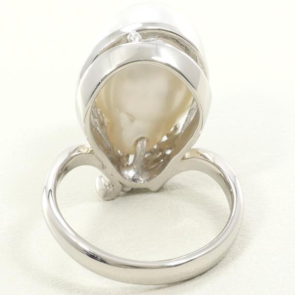 PT900 Platinum Pearl Ring with Diamond