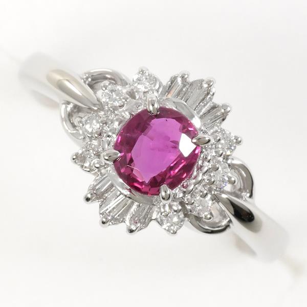 PT900 Platinum Ruby Ring 11 in Excellent Condition