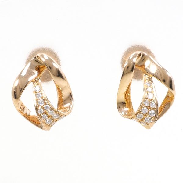 K18 Pink Gold Diamond Earrings