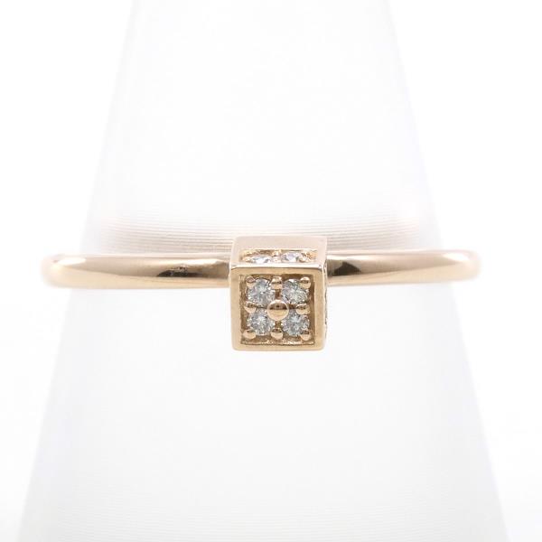 Ponte Vecchio K9PG Pink Gold Diamond Ring Size 14 in Excellent Condition