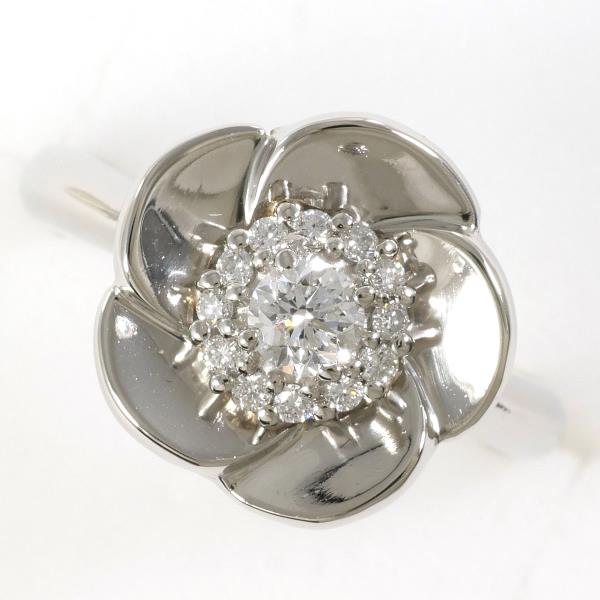 PT850 Platinum Diamond Ring 9 Size 0.21 SI2 0.10 in Excellent Condition