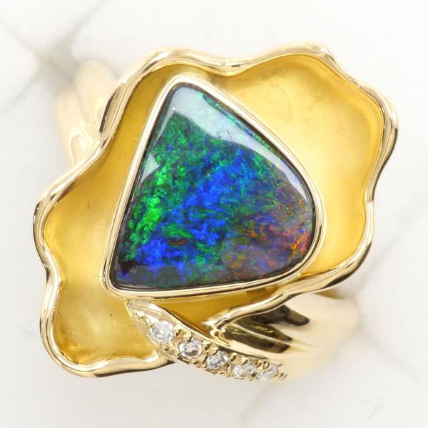 K18 Yellow Gold Boulder Opal Ring in Excellent Condition