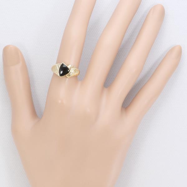 K18 Yellow Gold Onyx Ring 10.5 in Excellent Condition