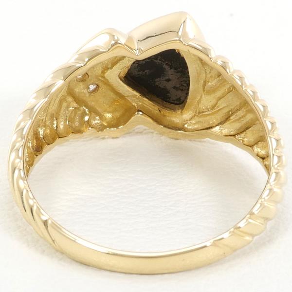 K18 Yellow Gold Onyx Ring 10.5 in Excellent Condition