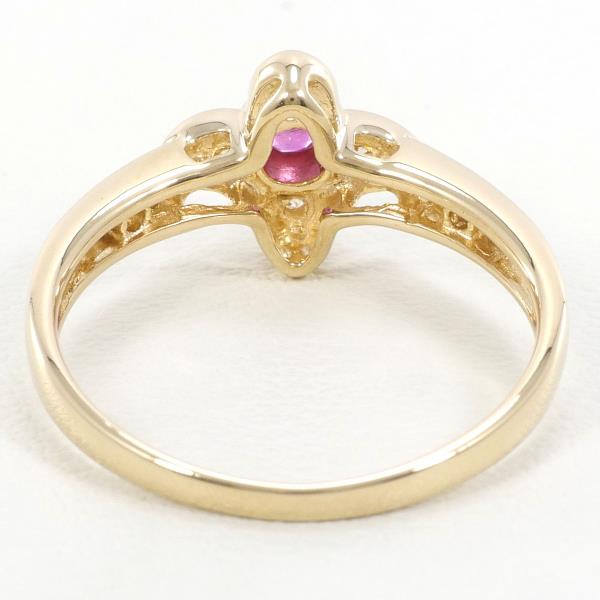 K18 Yellow Gold Ruby Diamond Ring