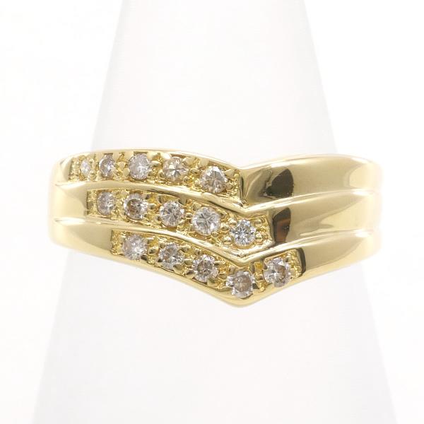 K18 Yellow Gold Diamond Ring in Excellent Condition