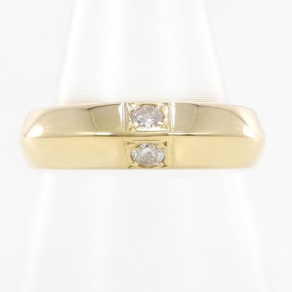 K18 Yellow Gold Diamond Ring 4号 0.10ct in Excellent Condition