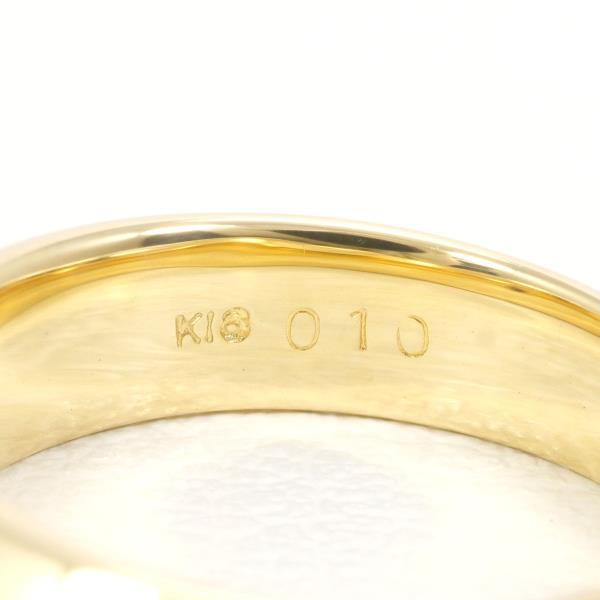 K18 Yellow Gold Diamond Ring 4号 0.10ct in Excellent Condition