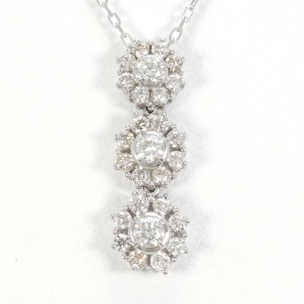 K18 White Gold Diamond Necklace 45cm in Great Condition