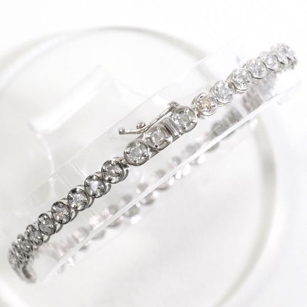 K18 White Gold Diamond Bracelet 18cm in Great Condition