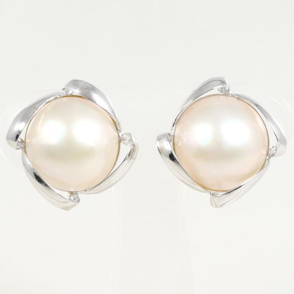 K14 White Gold Pearl Earrings in Great Condition