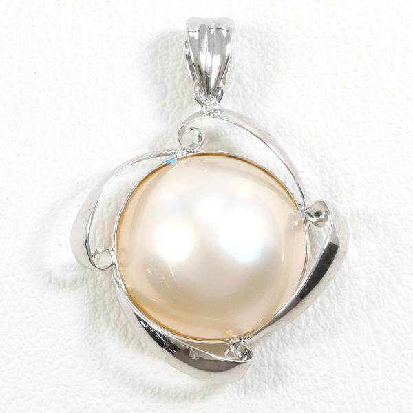 K14 White Gold Pearl Pendant Top in Excellent Condition