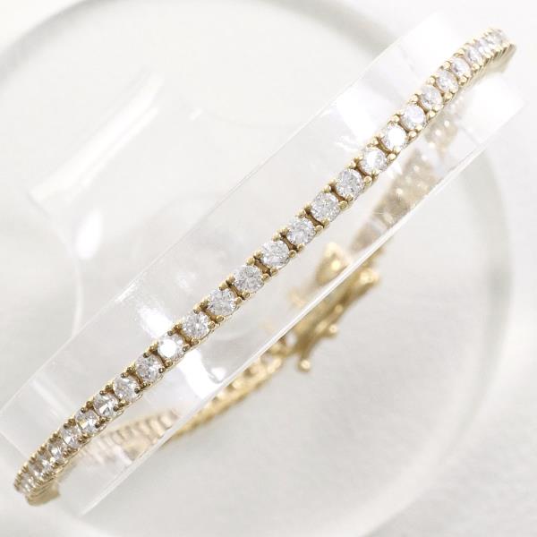 10K Yellow Gold Zircon Bracelet 17.5cm