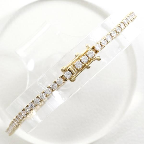 10K Yellow Gold Zircon Bracelet 17.5cm