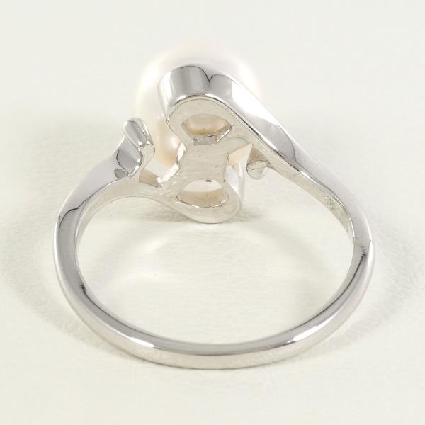 Mikimoto K18 White Gold Pearl Ring Size 9 in Excellent Condition