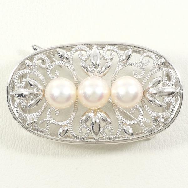 Silver Pearl Brooch Obidome Jewelry in Great Condition