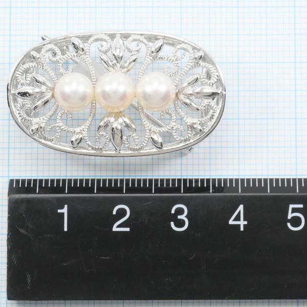 Silver Brooch Pearl Obidome Pin in Great Condition