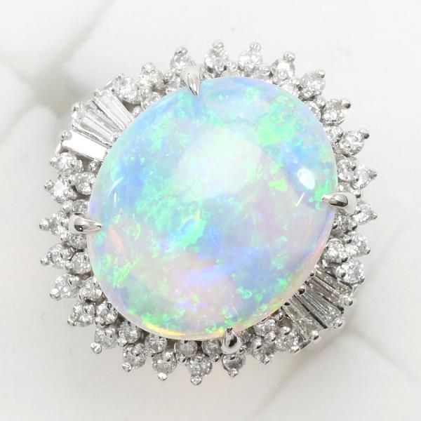 PT900 Platinum Opal Ring with Diamonds