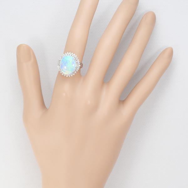 PT900 Platinum Opal Ring with Diamonds