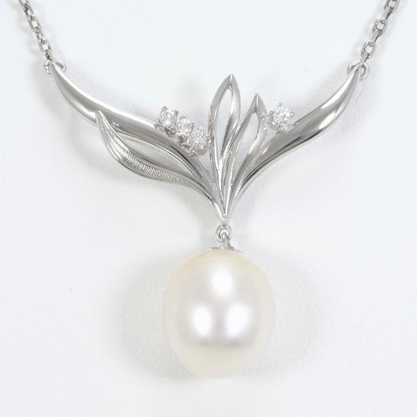 PT900 PT850 Platinum Pearl Necklace in Excellent Condition