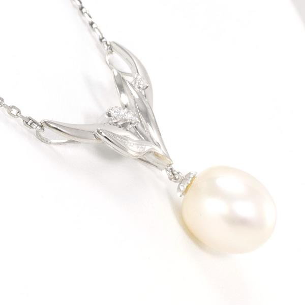 PT900 PT850 Platinum Pearl Necklace in Excellent Condition