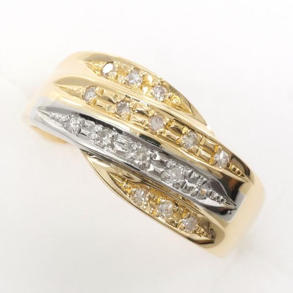 PT900 Platinum K18 Yellow Gold Diamond Ring 11.5 in Great Condition