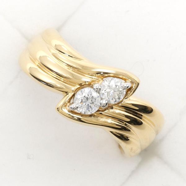 PT900 Platinum K18 Yellow Gold Diamond Ring Size 14 in Excellent Condition