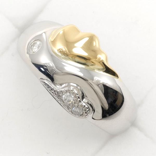 PT900 Platinum K18 Yellow Gold Diamond Ring 13 in Excellent Condition