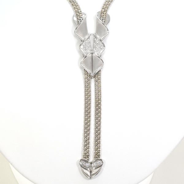 PT900 Platinum K18 White Gold Diamond Necklace in Great Condition