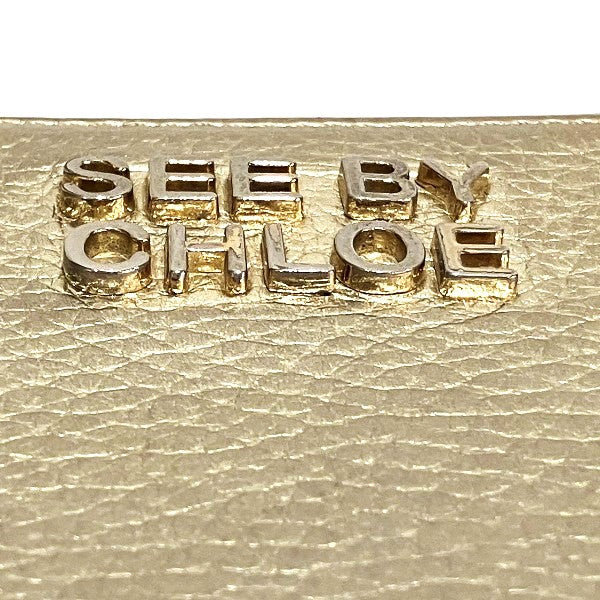 Chloe Gold Leather Zip Around Wallet