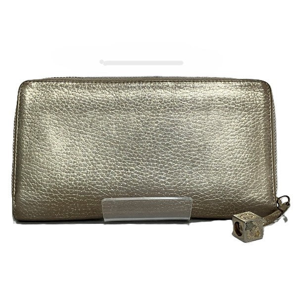 Chloe Gold Leather Zip Around Wallet