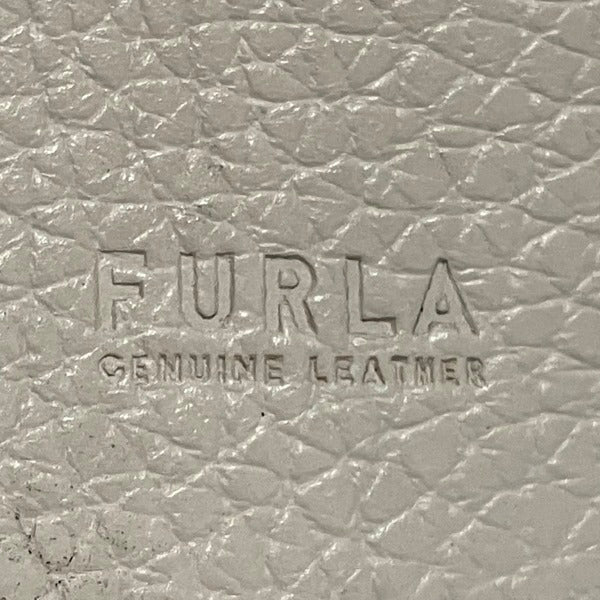 Furla Gray Leather Keyring Key Case in Good Condition