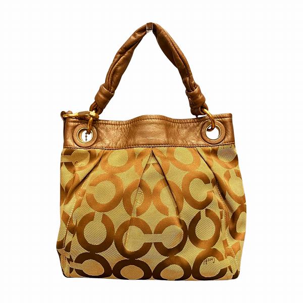 Coach Op Art Canvas Leather 2WAY Bag