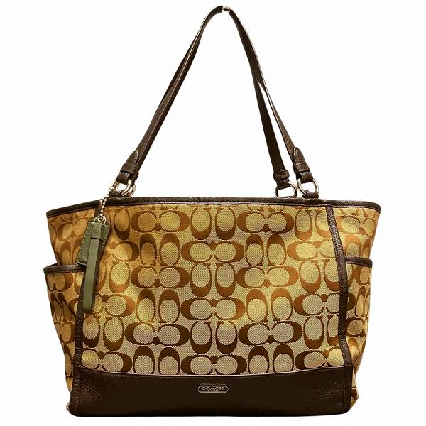 Coach Signature Canvas Leather Tote Bag F28728