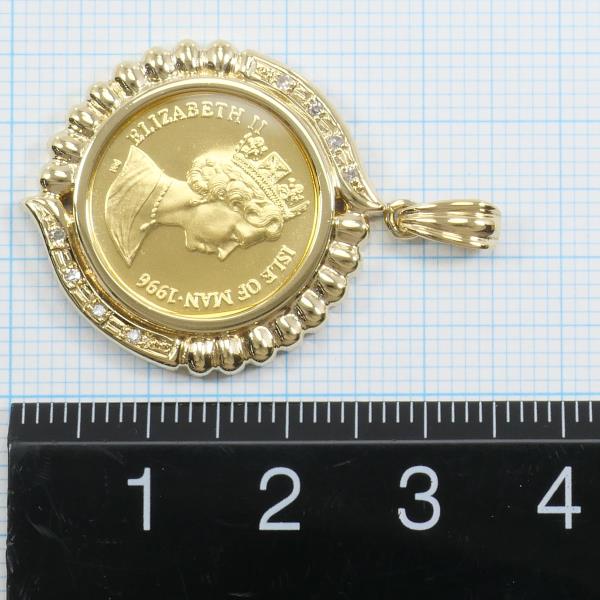 Manx Cat 1/10oz K24 K18 Yellow Gold Diamond Coin Pendant in Excellent Condition