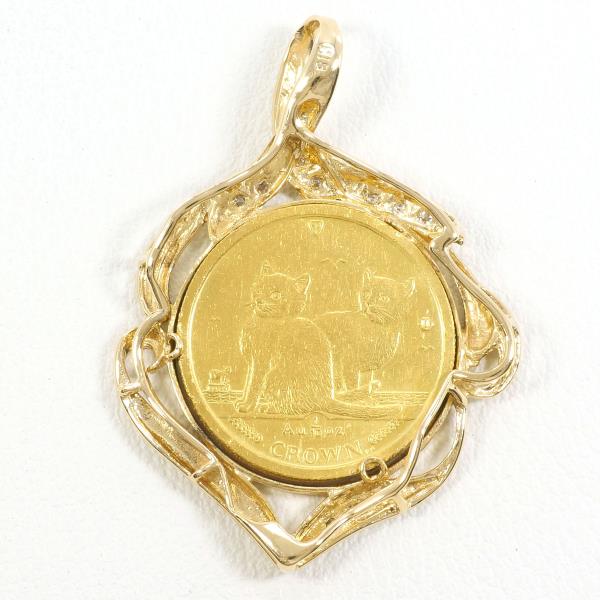 Manx Cat 1/10oz Gold Coin Pendant K24 K18 Diamond