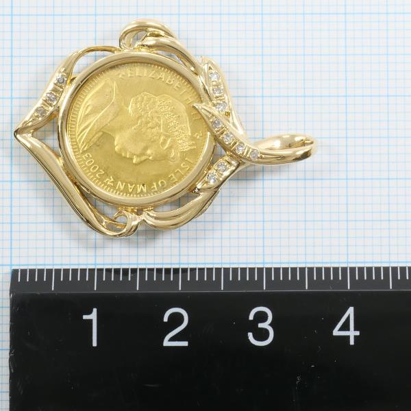 Manx Cat 1/10oz Gold Coin Pendant K24 K18 Diamond