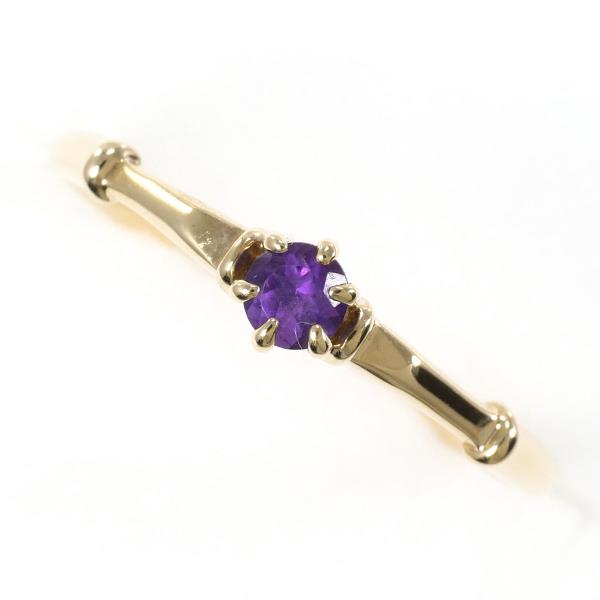 K9 Yellow Gold Amethyst Ring Size 11 in Excellent Condition