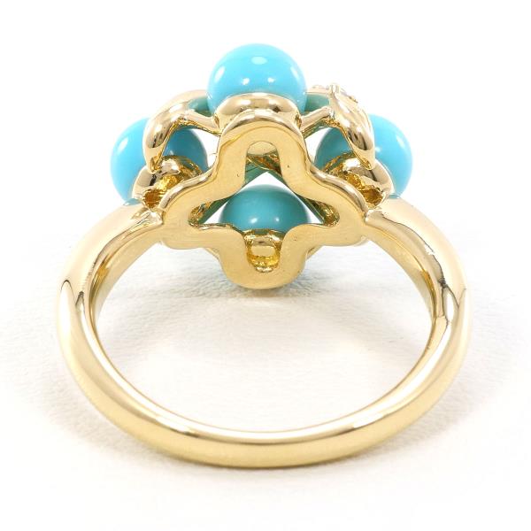 K18 Yellow Gold Turquoise Diamond Ring 10.5 in Excellent Condition