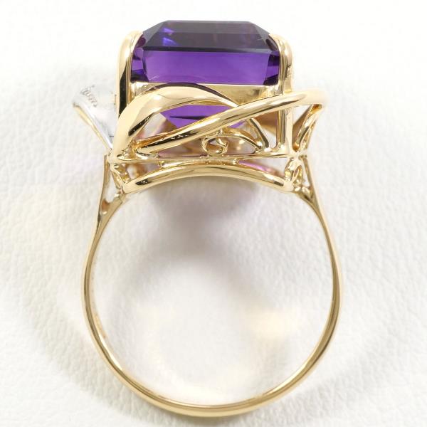 K18 Yellow Gold White Gold Amethyst Ring in Excellent Condition