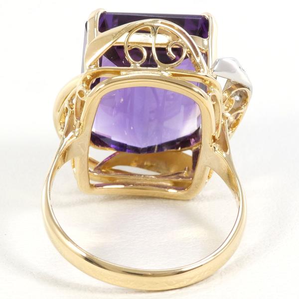 K18 Yellow Gold White Gold Amethyst Ring in Excellent Condition