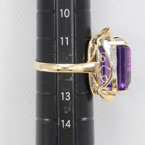 K18 Yellow Gold White Gold Amethyst Ring in Excellent Condition