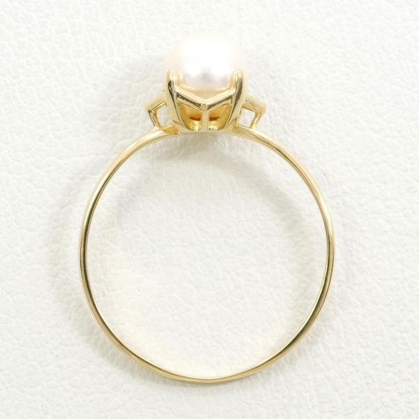 K18 Yellow Gold Pearl Ring 5.5 in Excellent Condition