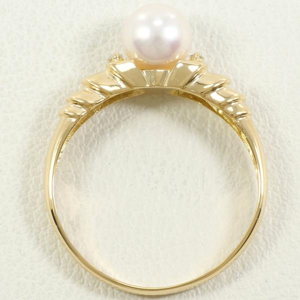 K18 Yellow Gold Pearl Ring with Diamond