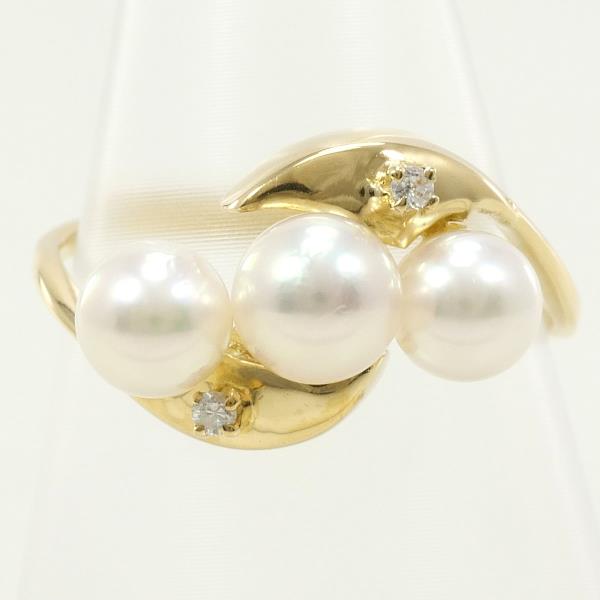 K18 Yellow Gold Pearl Ring 10.5