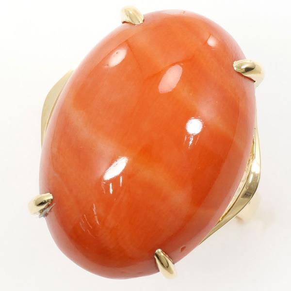 K18 Yellow Gold Coral Ring