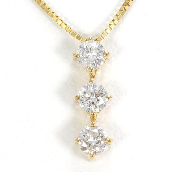 K18 Yellow Gold Diamond Necklace in Excellent Condition